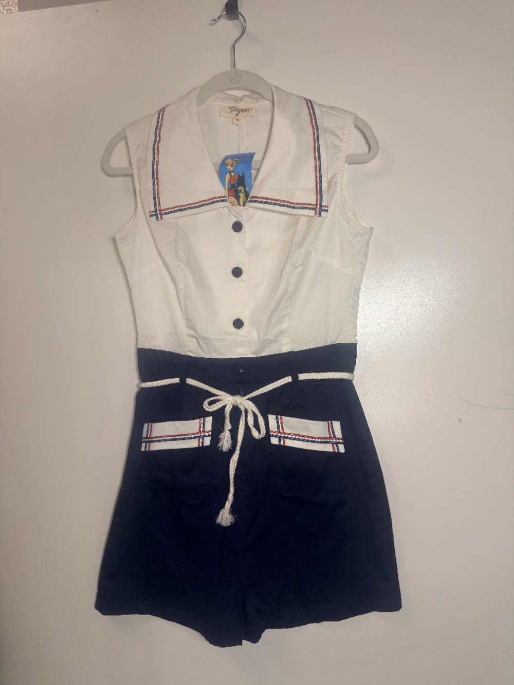 NWT TATYANA BIMMY Sailor Nautical Romper Jumper Costume Pinup M Medium
